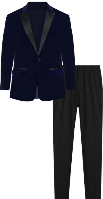 Men's Slim-Fit Velvet Shawl Lapel Tuxedo Set