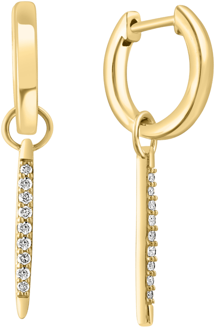Effy Diamond Spike Dangle Huggie Hoop Earrings (1/6 ct. t.w.) in Gold-Plated Sterling Silver