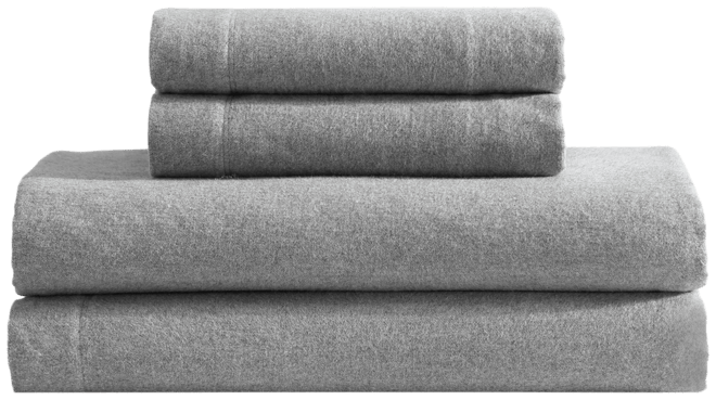 Melange Cotton Flannel 4 Piece Sheet Set, King