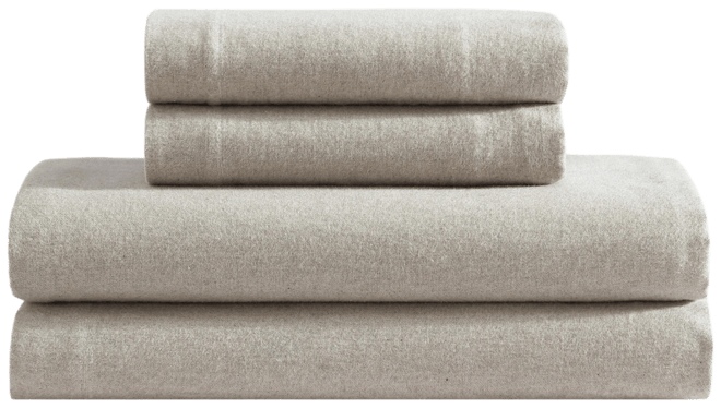 Melange Cotton Flannel 4 Piece Sheet Set, King