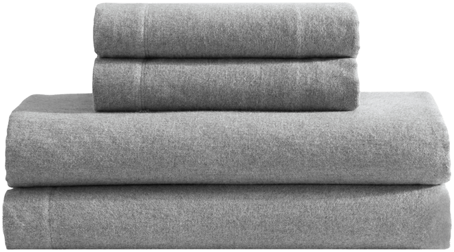 Melange Cotton Flannel 4 Piece Sheet Set, Queen