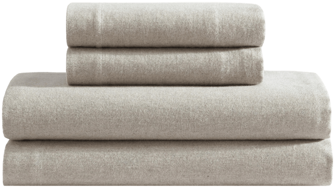 Melange Cotton Flannel 4 Piece Sheet Set, Queen
