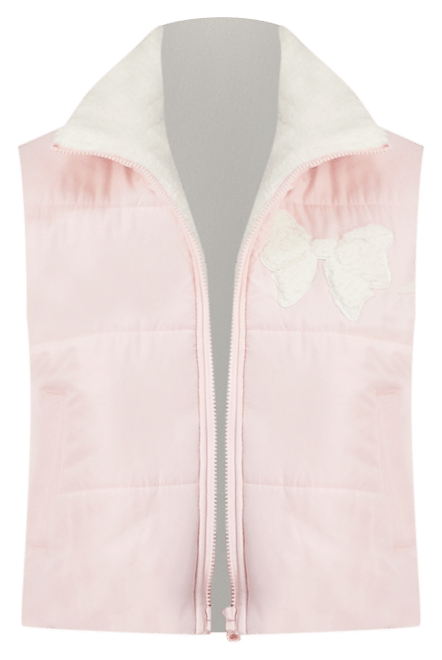 Madden Girl Juniors Bow Patch Reversible Sherpa Puffer Vest Macy s