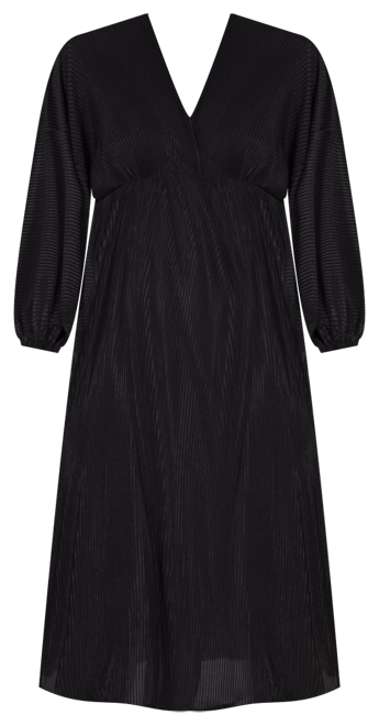 Plus Size Shimmer V-Neck Midi Dress