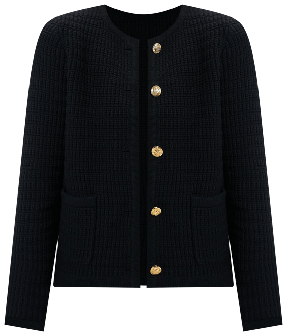 Black Woven Maybourne Cardigan