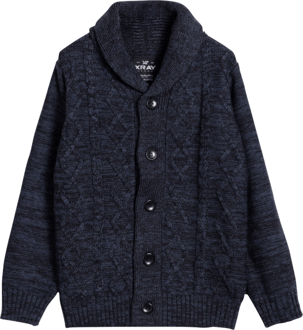 Boys Cable Knit Shawl Cardigan