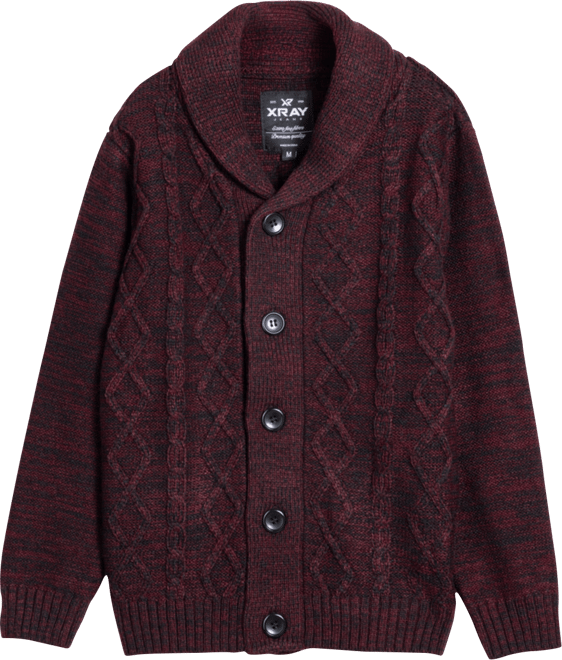 Boys Cable Knit Shawl Cardigan