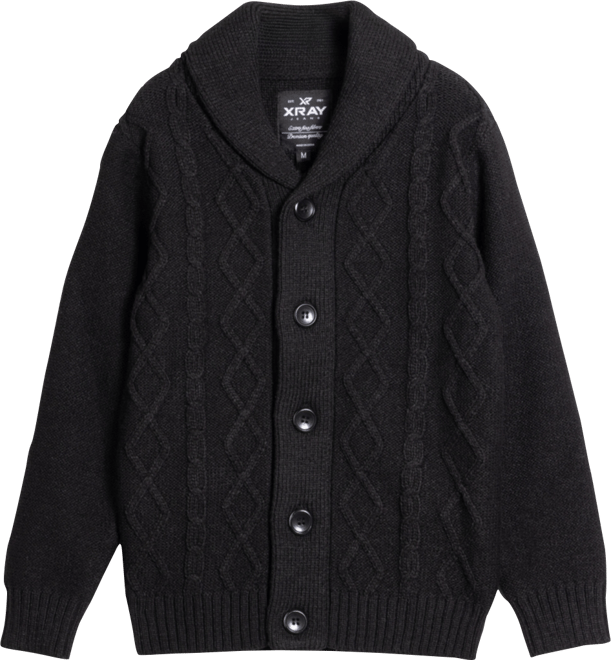 Boys Cable Knit Shawl Cardigan