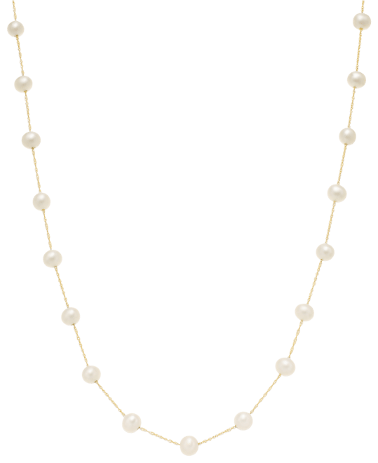 Effy Cultured Freshwater Pearl Station 18" Necklace in 14k Gold (5-1/2mm)
