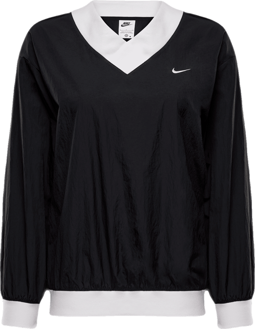 ナイキ スポーツウェア エッセンシャル ウィメンズ ルーズ UV ウーブン ロングスリーブ Vネック トップ