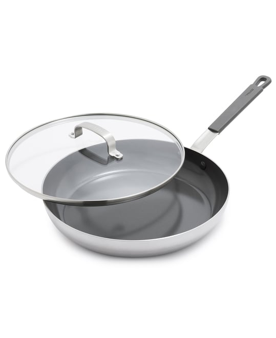 X Bobby Flay Nonstick Stainless Steel 12" Frypan with Lid