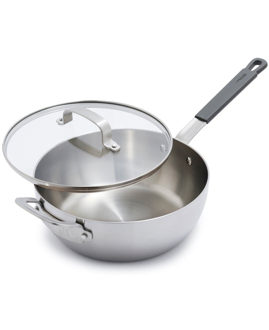 X Bobby Flay Stainless Steel 3.57-Quart Chef's Pan with Lid