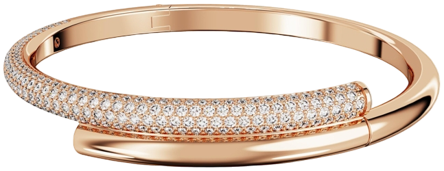 Dextera Magnetic Closure, White, Rose Gold-Tone Plated Bangle