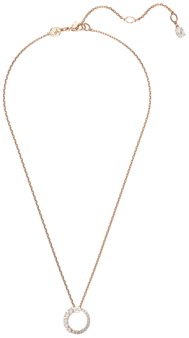 Matrix Pendant, Crystal Pearl, Round Cut, White, Rose Gold-Tone Plated Necklace