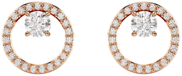 Round Cut, White, Constella Stud Earrings