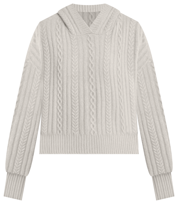 Sport Women's Cable-Knit Pullover Hooded Sweater