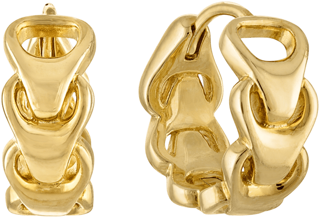 Link Hoop Earrings in 14k Gold