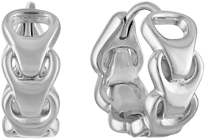 Link Hoop Earrings in Sterling Silver