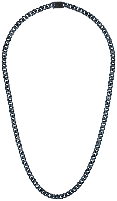 Blue-Tone Stainless Steel Chain 22" Necklace