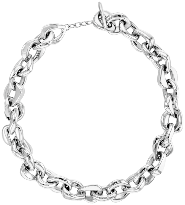 Stainless Steel Chunky Link 16-1/2" Collar Necklace