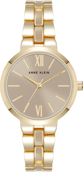 Women's Quartz Modern Taupe Enamel and Gold-Tone Alloy Metal Watch, 30mm