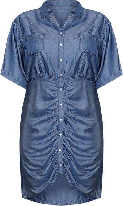 plus size denim t shirt dress Terra & Sky Women's Mini Dress, Sizes 0x-5x, Size: 3XL, Blue this dress features a classic collar standards & practices Plus Size