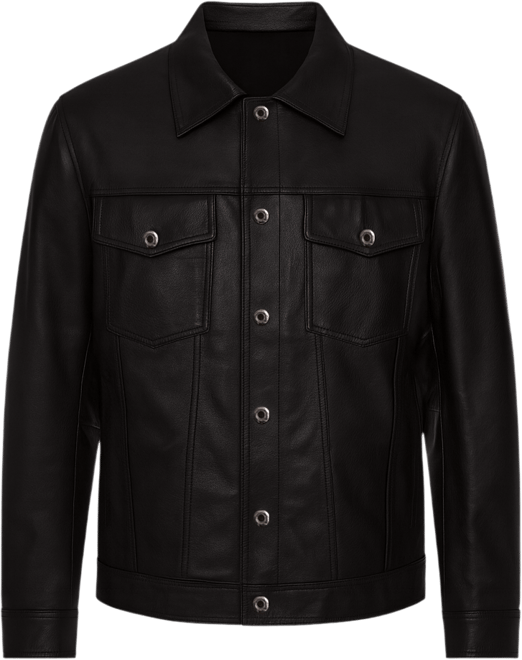 Men's Leather Jacket, Black, Created for Macy's