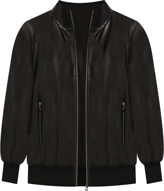 Men's Leather Jacket, Black, Created for Macy's