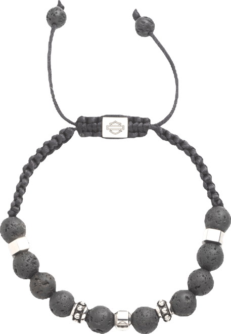 Men's Lava Bead Rondelle Bracelet