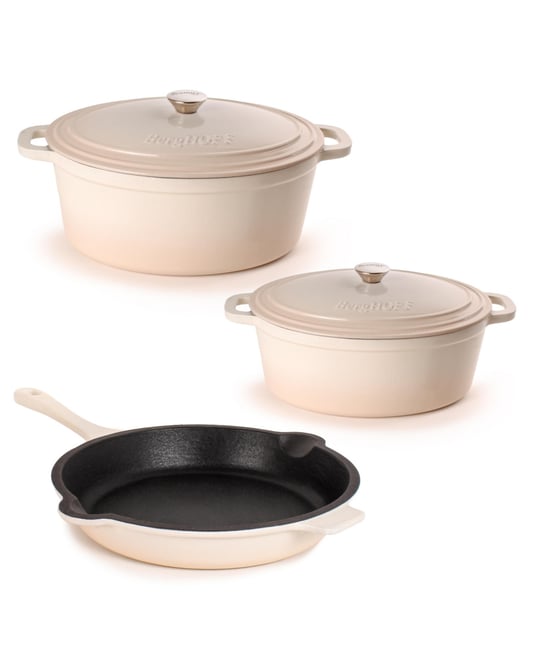 Neo 5pc Cast Iron Oval Dutch Oven Set with 10" Fry Pan, 5qt. & 8qt.
