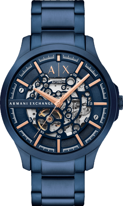 Men's Automatic Three-Hand Blue Stainless Steel Watch 46MM