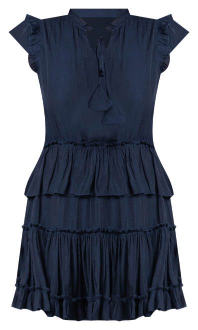 Women's Ruffled Tie-Neck Tiered Dress