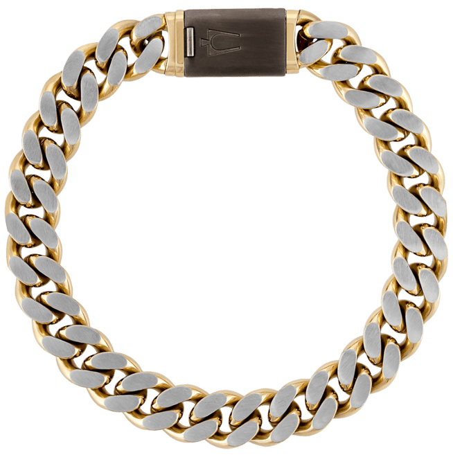 Two-Tone Stainless Steel Chain Bracelet