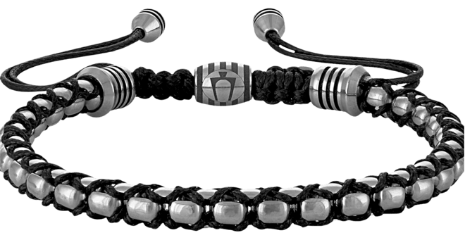 Stainless Steel Icon Beaded Bolo Bracelet