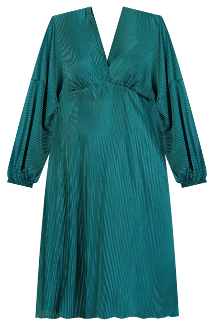 Plus Size Shimmer V-Neck Midi Dress