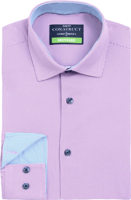 Men Slim-Fit Micro-Geo Dress Shirt