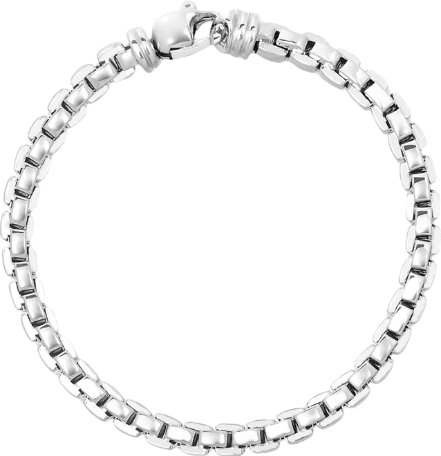 Men's Venezia Box Link Chain Bracelet in Sterling Silver