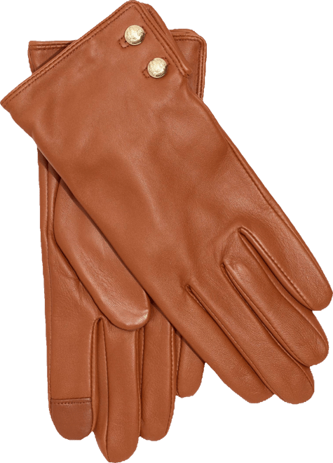 Leather Two-Button Touch Gloves