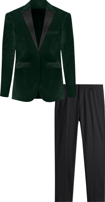 Men's Slim-Fit Velvet Shawl Lapel Tuxedo Set