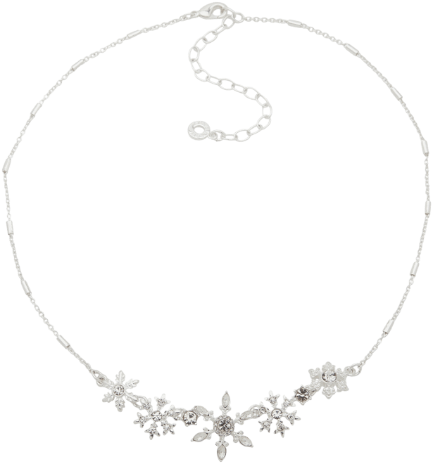 Anne Klein Silver Tone Crystal Snowflake Statement Necklace 36 3 extender Macy s