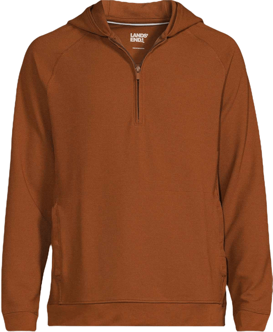 Men's Long Sleeve Waffle Quarter Zip Hoodie