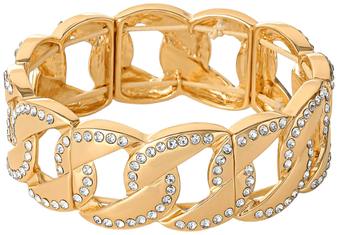 Link Bracelet with Crystals