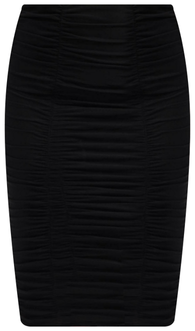 Women's Ruched Mesh Midi Skirt