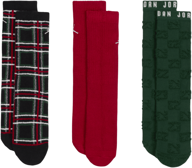 Jordan Big Kids' Holiday Crew Socks (3 Pairs)