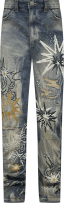 Shop Smoke Rise Stacked Doodle Multi Patch Jean JP24528SNZ Shop Smoke Rise Stacked Doodle Multi Patch Jean JP24528SNZ