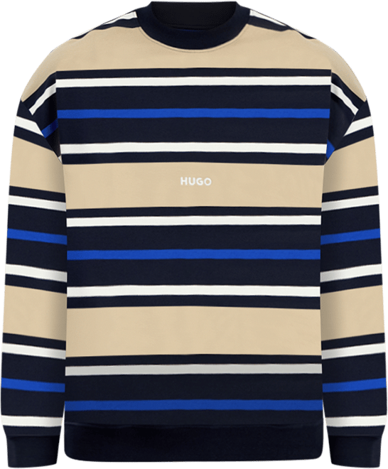 Hugo by  Men's Nocusery Striped Long Sleeve Crewneck Sweater