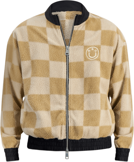 Hugo by  Men's Naliso Relaxed Fit Zip-Front Checkered Track Jacketed