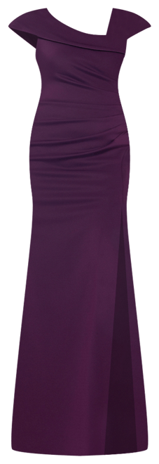 Women's Asymmetric-Neck Side-Slit Gown