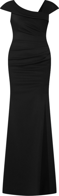 Women's Asymmetric-Neck Side-Slit Gown