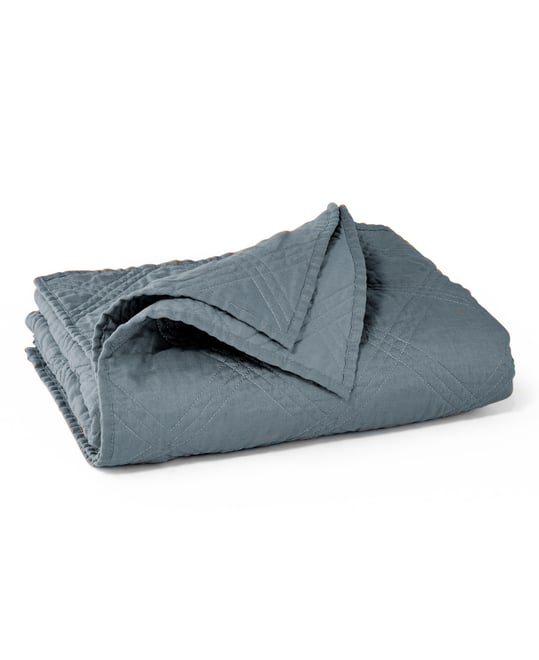 Washed Linen Textured Quilted Throw, 50" x 60"